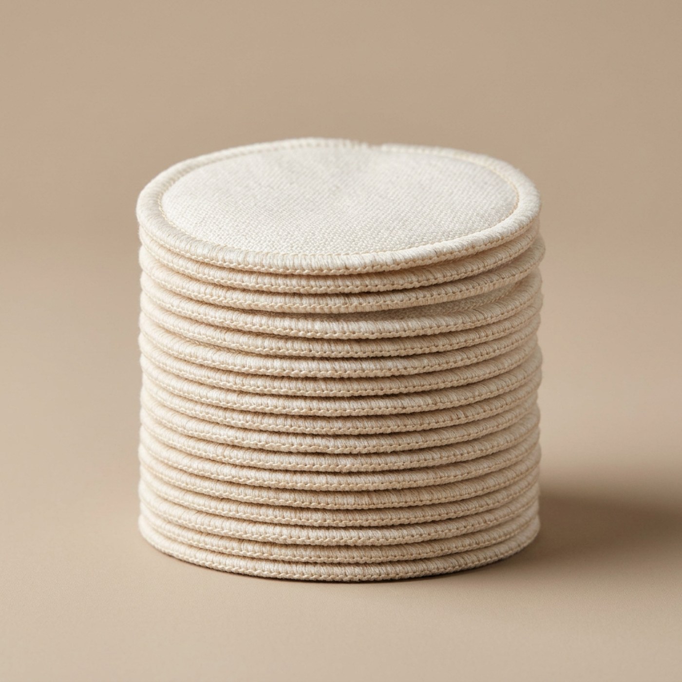 Reusable bamboo fibre cleansing pads with mesh wash bag