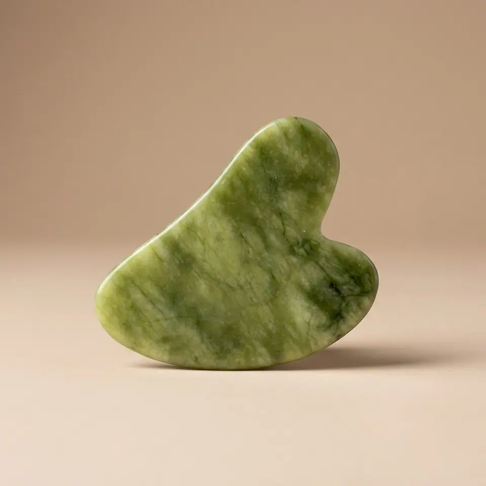 Jade roller, close detail of the smaller eye-area head